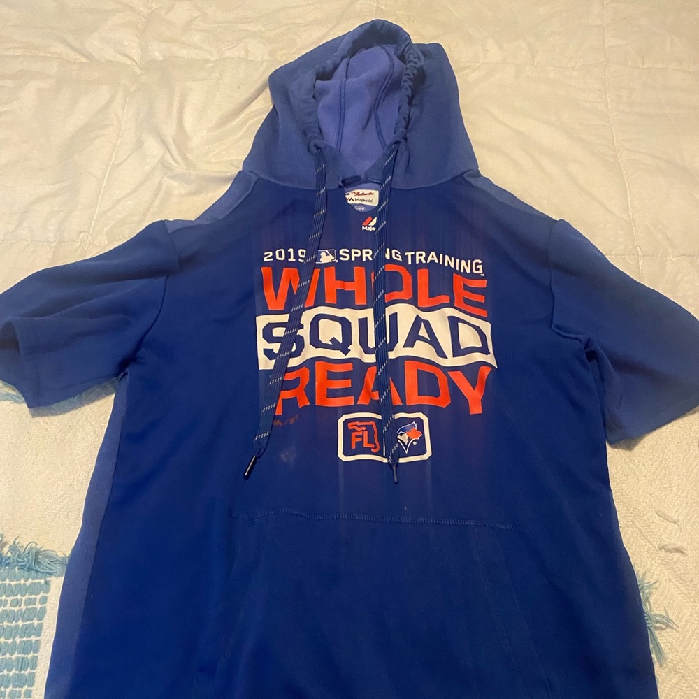 Toronto Blue Jays Short Sleeve Hooded Sweatshirt - Team Issue